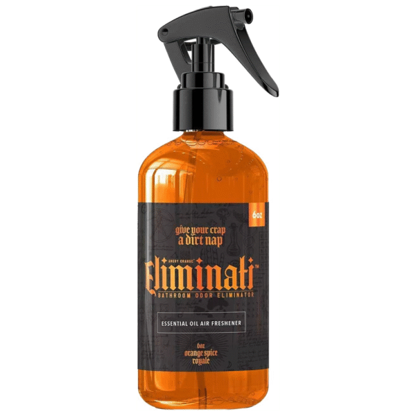 Angry Orange Toilet Spray - Eliminati Bathroom Odor Eliminator & Air Freshener for Room, Pet Poop and Home Use - 6 Ounce Citrus Orange Spice Deodorizer
